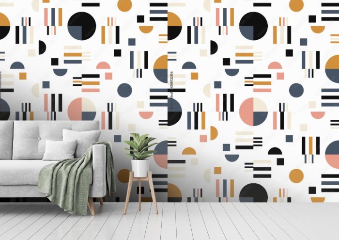 fototapeta geometryczny wektor wzor w stylu retro nowoczesne