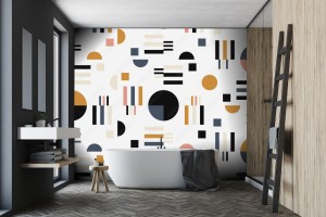 fototapeta geometryczny wektor wzor w stylu retro nowoczesne