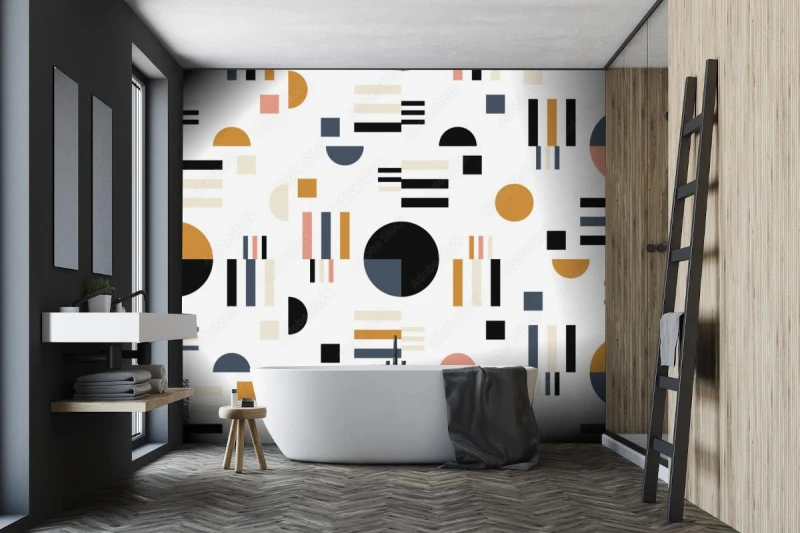 fototapeta geometryczny wektor wzor w stylu retro nowoczesne