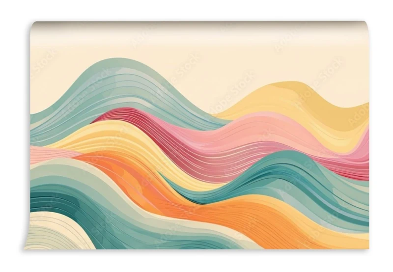 fototapeta retro geometria pastelowe kolory