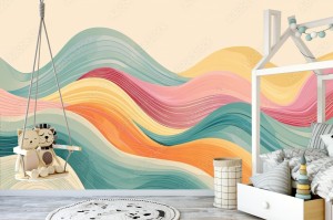 fototapeta retro geometria pastelowe kolory