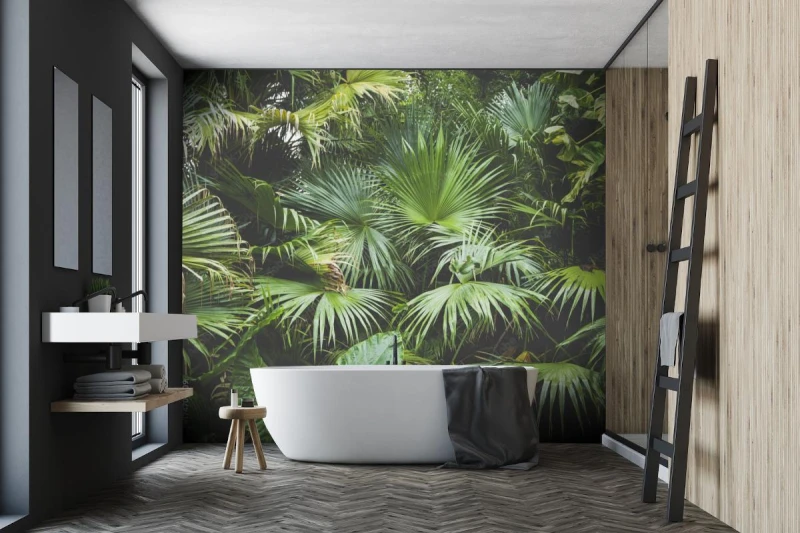 fototapeta piekne liscie palmowe drzewa w sloncu