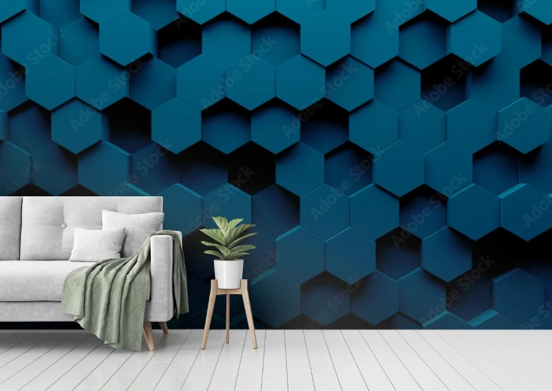 fototapeta streszczenie tlo geometrii szesciokata renderowania 3d