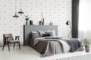 fototapeta swietej geometrii siatki graficzny deco szesciokatny wzor