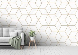 fototapeta swietej geometrii siatki graficzny deco szesciokatny wzor