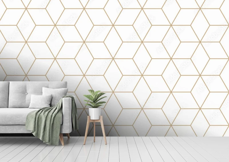 fototapeta swietej geometrii siatki graficzny deco szesciokatny wzor