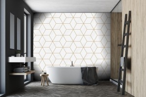 fototapeta swietej geometrii siatki graficzny deco szesciokatny wzor
