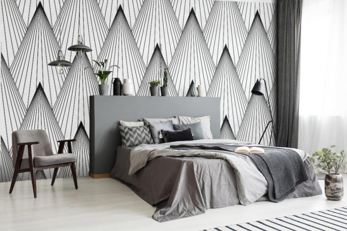 fototapeta wzor w stylu art deco wachlujac bezszwowa czern i biel