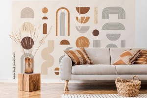 fototapeta z geometrycznym wzorem w odcieniach ziemi