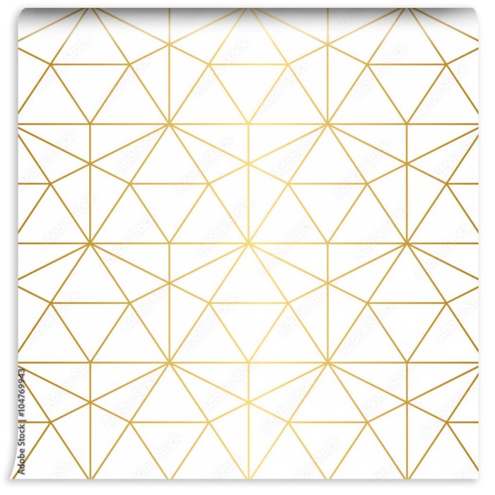 fototapeta zlote trojkaty w stylu geometrycznym