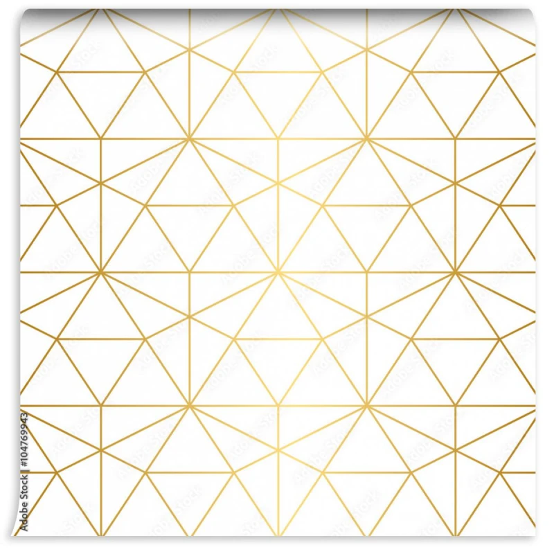 fototapeta zlote trojkaty w stylu geometrycznym