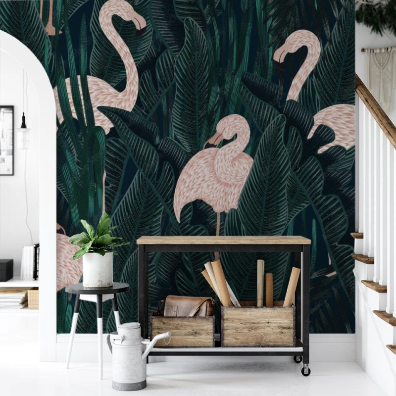 fototapeta flamingi w lisciach