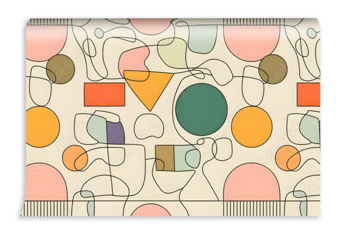 fototapeta kolorowa geometria pastele
