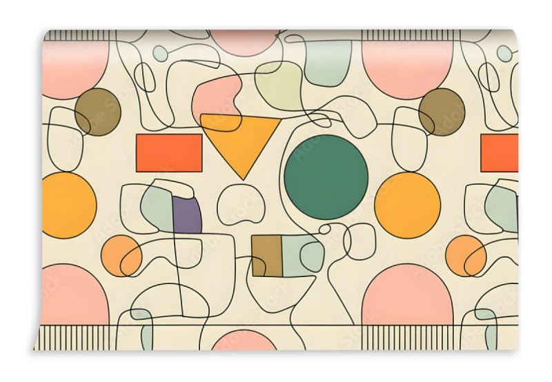 fototapeta kolorowa geometria pastele