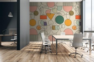 fototapeta kolorowa geometria pastele