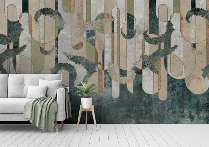 fototapeta liscie art deco