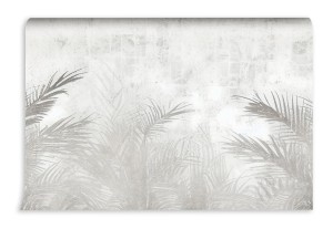 fototapeta rustykalne liscie na scianie