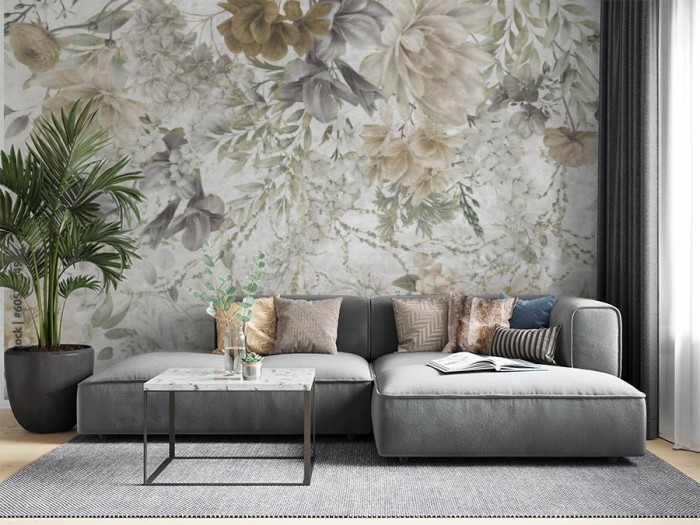 fototapeta tlo z kwiatow piwonie hortensje mural