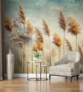 fototapeta trawy na wietrze w stylu boho