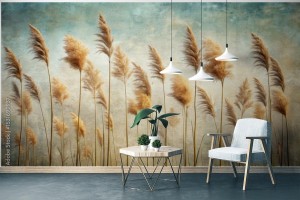 fototapeta trawy na wietrze w stylu boho