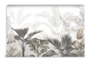 fototapeta tropikalne liscie we mgle