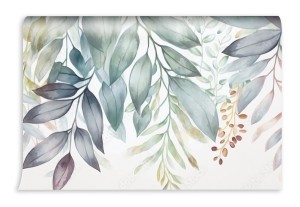 fototapeta wiszace liscie w odcieniach pastelowych