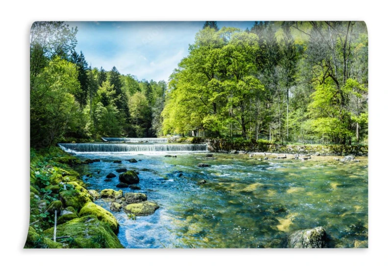 fototapeta areuse rzeka w jurze neuchatel szwajcaria