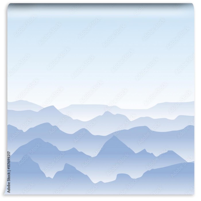 fototapeta gory w blekitach i niebo