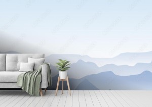 fototapeta gory w blekitach i niebo