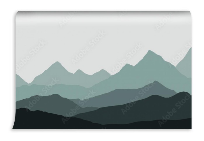 fototapeta panoramiczny widok na gorski krajobraz z mgla w do