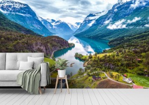 fototapeta piekna fotografia lotnicza w norwegii