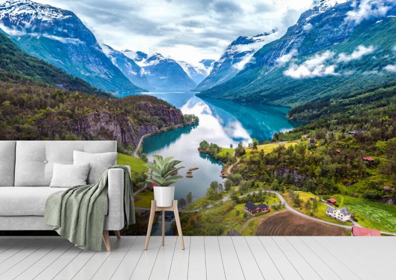 fototapeta piekna fotografia lotnicza w norwegii