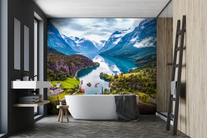 fototapeta piekna fotografia lotnicza w norwegii