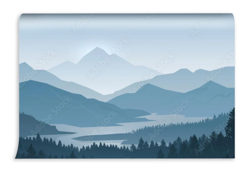 fototapeta realistyczny krajobraz gor poranna panorama z