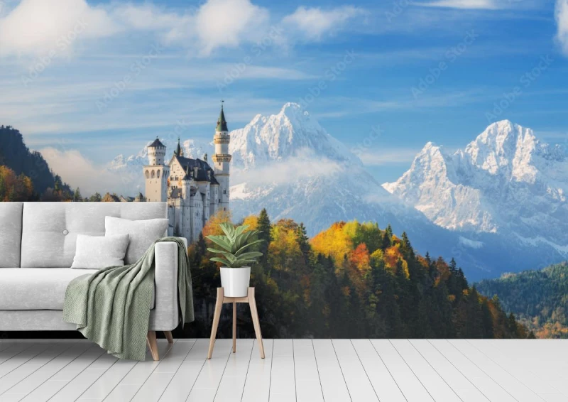 fototapeta slawny neuschwanstein kasztel z scenicznym gora k