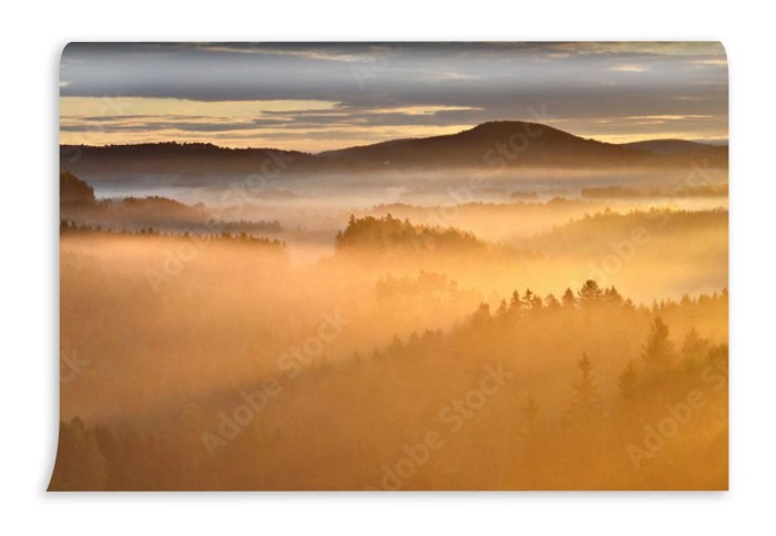 fototapeta wschod slonca nad gorami luzyckimi