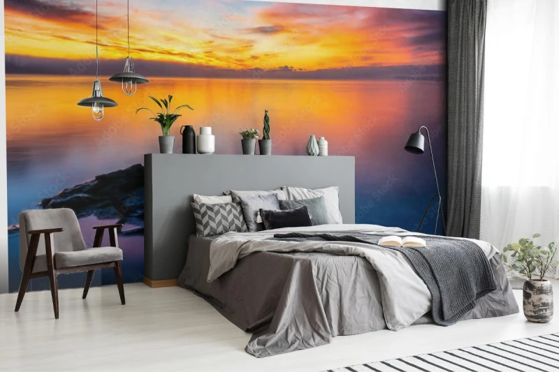 fototapeta kamienie na pieknym jeziornym brzeg jeziorny