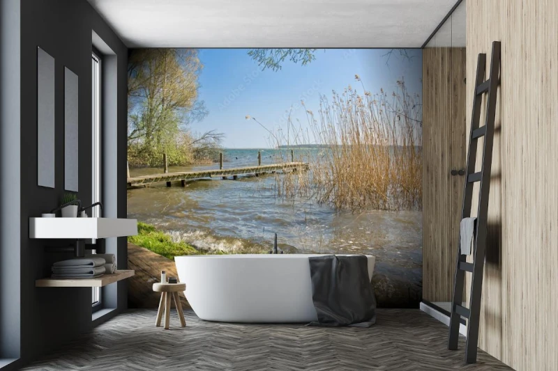 fototapeta lakeshore on muritz in robel pojezierze m