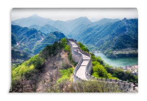fototapeta wielki mur chinski nad jeziorem homing lake pekin