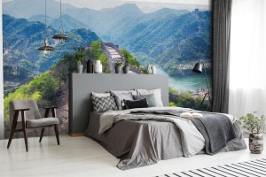 fototapeta wielki mur chinski nad jeziorem homing lake pekin