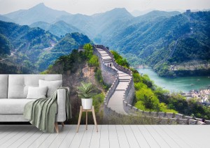 fototapeta wielki mur chinski nad jeziorem homing lake pekin