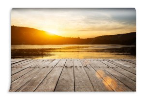 fototapeta wschod slonca ze wzgorza na widok z pustej pod