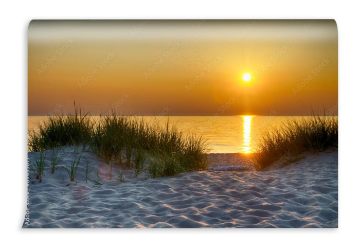 fototapeta zachod slonca nad jeziorem michigan