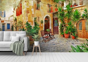 fototapeta chania kreta stare urocze uliczki