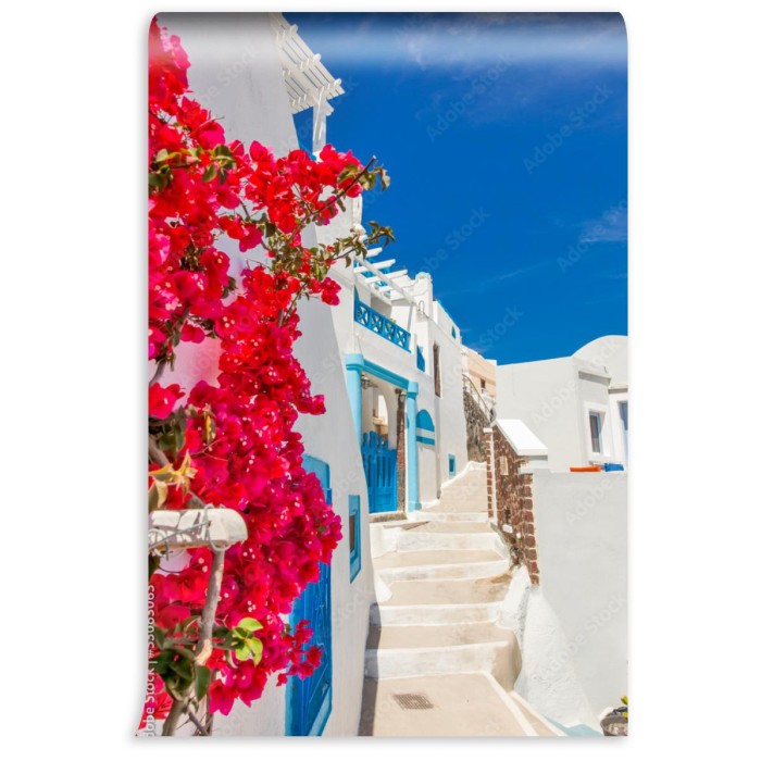 fototapeta grecja wyspa santorini na cykladach tradycyjne