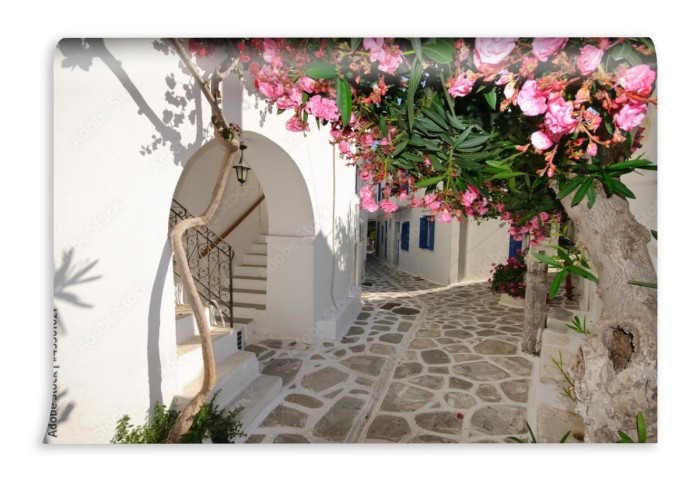 fototapeta maly backstreet na amorgos wyspie grecja