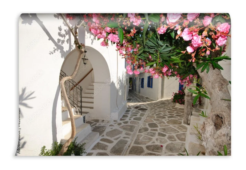 fototapeta maly backstreet na amorgos wyspie grecja