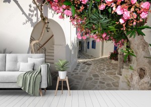 fototapeta maly backstreet na amorgos wyspie grecja
