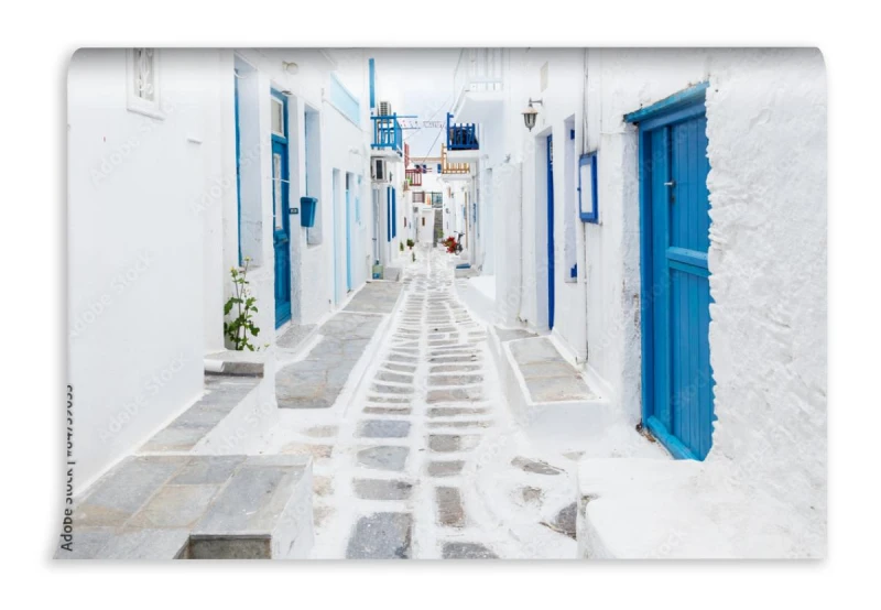 fototapeta mykonos streetview grecja