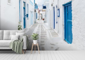 fototapeta mykonos streetview grecja